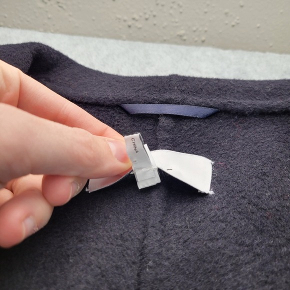 Reiss Bridget Wool Blend Blindseam Coat Black Waist Tie Size 12 Classic Designer - Picture 3 of 12